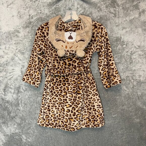 Cuddl Duds Girls Sassy Animal Cheetah Print Soft Cozy Lounge Sleepwear Robe S - Picture 2 of 12